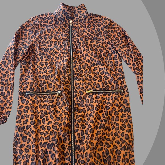 HalfHeart Women's Cheetah Print Zip Up Windbreak Jacket, Size Small - Picture 6 of 6